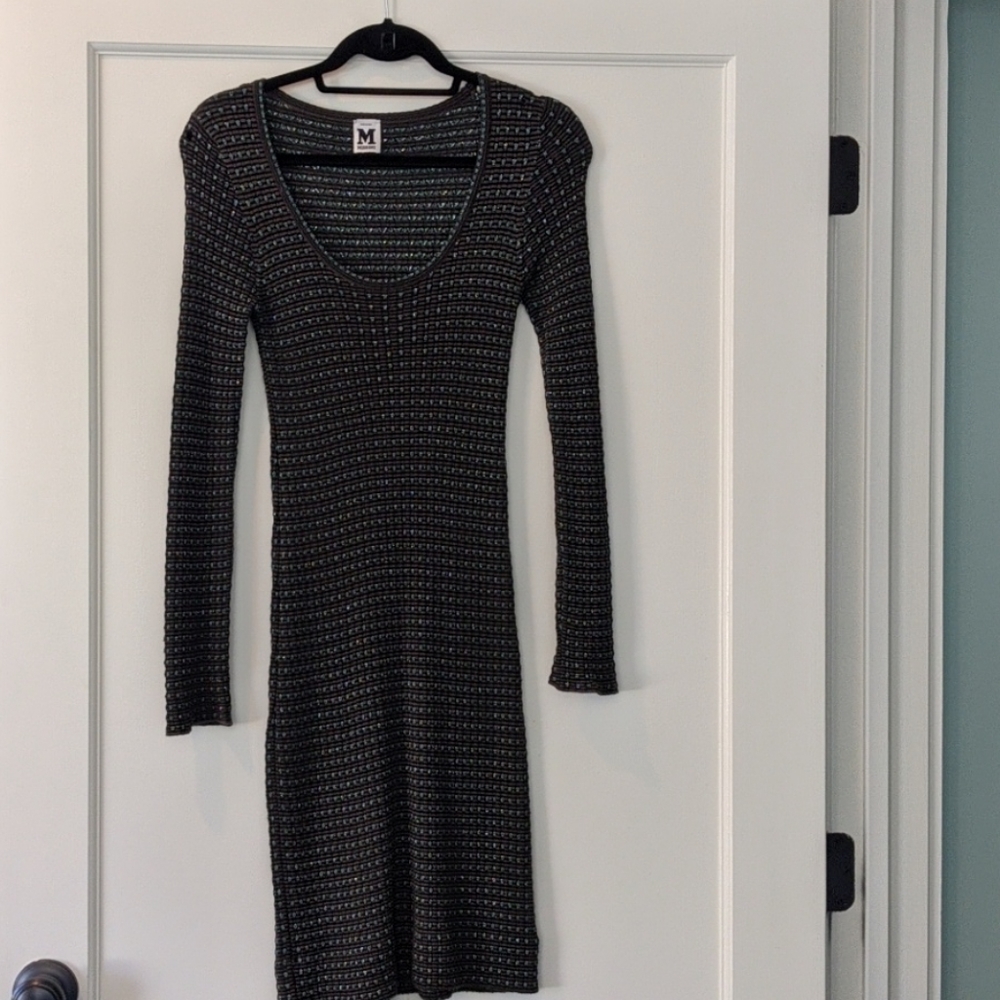 Missoni Brown sweater dress with turquoise